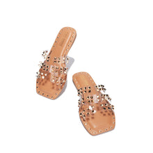 Load image into Gallery viewer, Clear Chic Stylish Studded Flat Summer Sandals