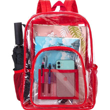Load image into Gallery viewer, Heavy Duty Orange See Through Clear Trendy Backpack