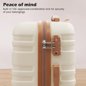 Destiny Travel Dufflel, Carryon 3pc Luggage White Suitcase Set