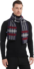 Load image into Gallery viewer, Men&#39;s Luxury Navy/Red Cashmere Feel Scarf