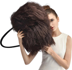 Mongolian White Luxury Wool Fur Handbag