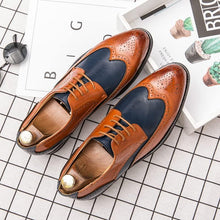 Load image into Gallery viewer, Men&#39;s Brown/Black Oxford Wingtips Loafer Two Tone Dress Shoes