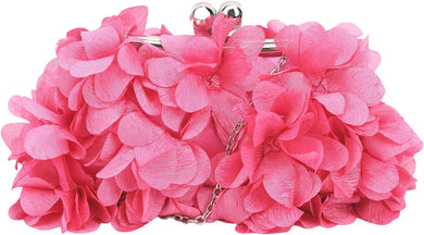 Pretty Floral Applique Pink Clutch Style Evening Bag