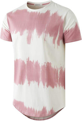 Men's Casual Red/White Dyed Short Sleeve T-Shirt