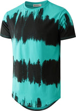 Load image into Gallery viewer, Men&#39;s Casual Black/Turquoise Dyed Short Sleeve T-Shirt