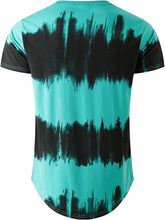 Load image into Gallery viewer, Men&#39;s Casual Black/Turquoise Dyed Short Sleeve T-Shirt