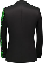 Load image into Gallery viewer, Men&#39;s Fashionable Tuxedo Black/Green Sequin Blazer &amp; Pants Suit