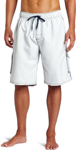 Men's Grey Camo Cargo Style Swim Shorts w/Pockets