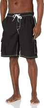 Load image into Gallery viewer, Men&#39;s Green Cargo Style Swim Shorts w/Pockets