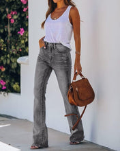 Load image into Gallery viewer, Denim White High Rise Boot Cut Jeans