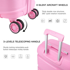 Pink Hard Shell Travel Trolley Spinner Wheel Carry On Suitcase