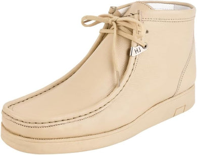 Men's Genuine Leather Beige Moccasin Style Boots
