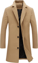 Load image into Gallery viewer, Men&#39;s Slim Fit Light Pink Long Sleeve Lapel Single Button Trench Coat