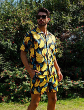 Load image into Gallery viewer, Men&#39;s Banana Print Short Sleeve Shirt &amp; Shorts Set