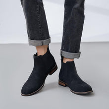 Load image into Gallery viewer, Men&#39;s Suede Black Classic Leather Chelsea Style Boots