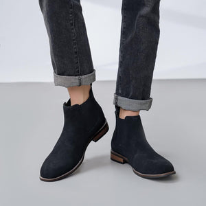 Men's Suede Black Classic Leather Chelsea Style Boots