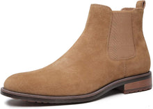 Load image into Gallery viewer, Men&#39;s Suede Khaki Classic Leather Chelsea Style Boots