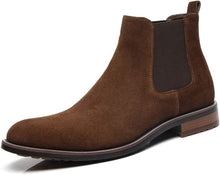 Load image into Gallery viewer, Men&#39;s Suede Khaki Classic Leather Chelsea Style Boots