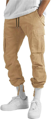 Light Khaki Men's Cargo Pocket Casual Pants