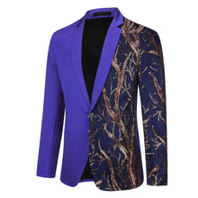 Load image into Gallery viewer, Lightning Tree-blue Men&#39;s Stylish Sequin Long Sleeve Dress Blazer