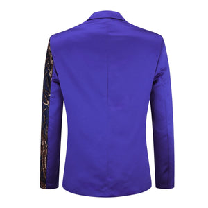 Lightning Tree-blue Men's Stylish Sequin Long Sleeve Dress Blazer