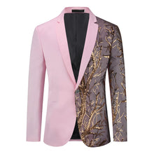 Load image into Gallery viewer, Lightning Tree pink Men&#39;s Stylish Sequin Long Sleeve Dress Blazer