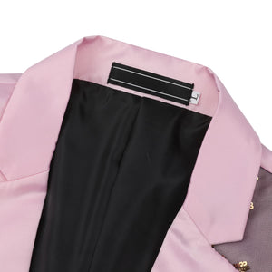 Lightning Tree pink Men's Stylish Sequin Long Sleeve Dress Blazer