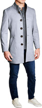 Load image into Gallery viewer, Men&#39;s High Quality Black Wool Blend Long Sleeve Lapel Pea Coat