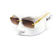 Load image into Gallery viewer, Men&#39;s Clear Rectangle Gold/Brown Tiger Frames/Glasses