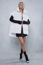 Load image into Gallery viewer, High Collar White Oversized Sleeveless Puffer Vest Winter Coat