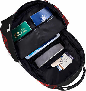 Shark Print Blue & White Camo Travel Laptop Backpack