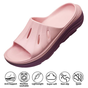 Pink Men's Thick Sole Summer Slides