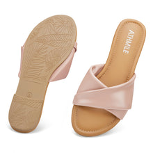 Load image into Gallery viewer, Pink Casual Leather Summer Flat Sandals
