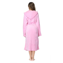 Load image into Gallery viewer, Pink Soft &amp; Plush Long Sleeve Hooded Robe