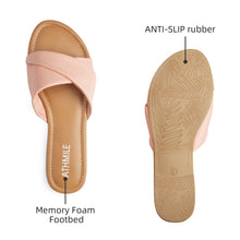 Load image into Gallery viewer, Pink Casual Leather Summer Flat Sandals