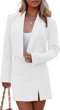 Load image into Gallery viewer, Modern Business Light Blue Lapel Collar Long Sleeve Blazer &amp; Skirt Suit Set
