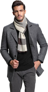 Men's Cashmere Feel Wool Soft Warm Knitted Scarf