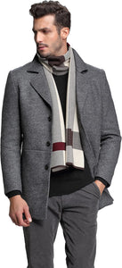 Men's Cashmere Feel Wool Soft Warm Knitted Scarf