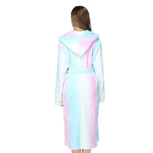 Rainbow Soft & Plush Long Sleeve Hooded Robe