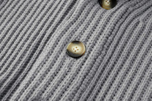 Load image into Gallery viewer, Men&#39;s Black Shawl Ribbed Button Knit Long Sleeve Sweater Cardigan