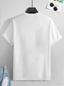 Men's White Positive Graphic Printed Short Sleeve T-Shirt