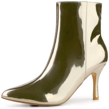 Load image into Gallery viewer, Metallic Gold Zipper Ankle Boots