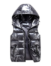 Load image into Gallery viewer, Metallic Hooded Lightweight Sleeveless Vest