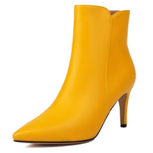Load image into Gallery viewer, Faux Leather Yellow Casual Style Ankle Boots