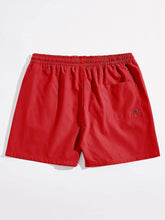 Load image into Gallery viewer, Men&#39;s Red Drawstring Printed Summer Shorts