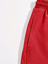 Load image into Gallery viewer, Men&#39;s Red Drawstring Printed Summer Shorts
