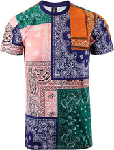 Load image into Gallery viewer, Men&#39;s Multi Color Bandana Print Short Sleeve T-Shirt