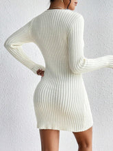 Load image into Gallery viewer, Winter Knit Off White Long Sleeve Sweater Dress