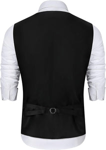 Men's Silver Shining Sequin Printed Formal Sleeveless Vest