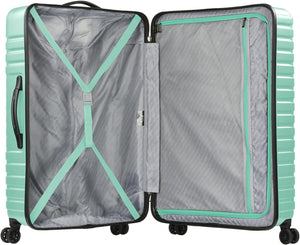 Rugged 30 Inch Hardside Top Handle Mint Green Spinner Luggage Suitcase
